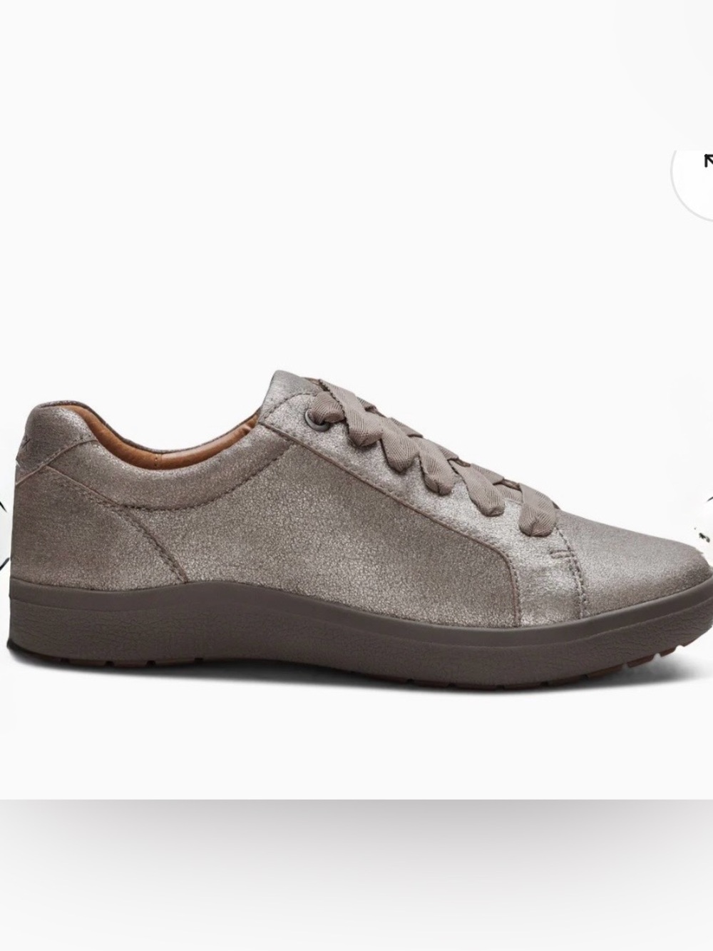 New Aetrex Courtney Brushed Silver Lace Up Sneakers - Picture 2 of 6
